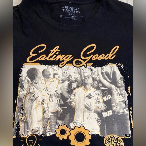 Men’s RISQ TAKERS Graphic T-Shirt, Size 3XL, “EATING GOOD” - Picture 4 of 4